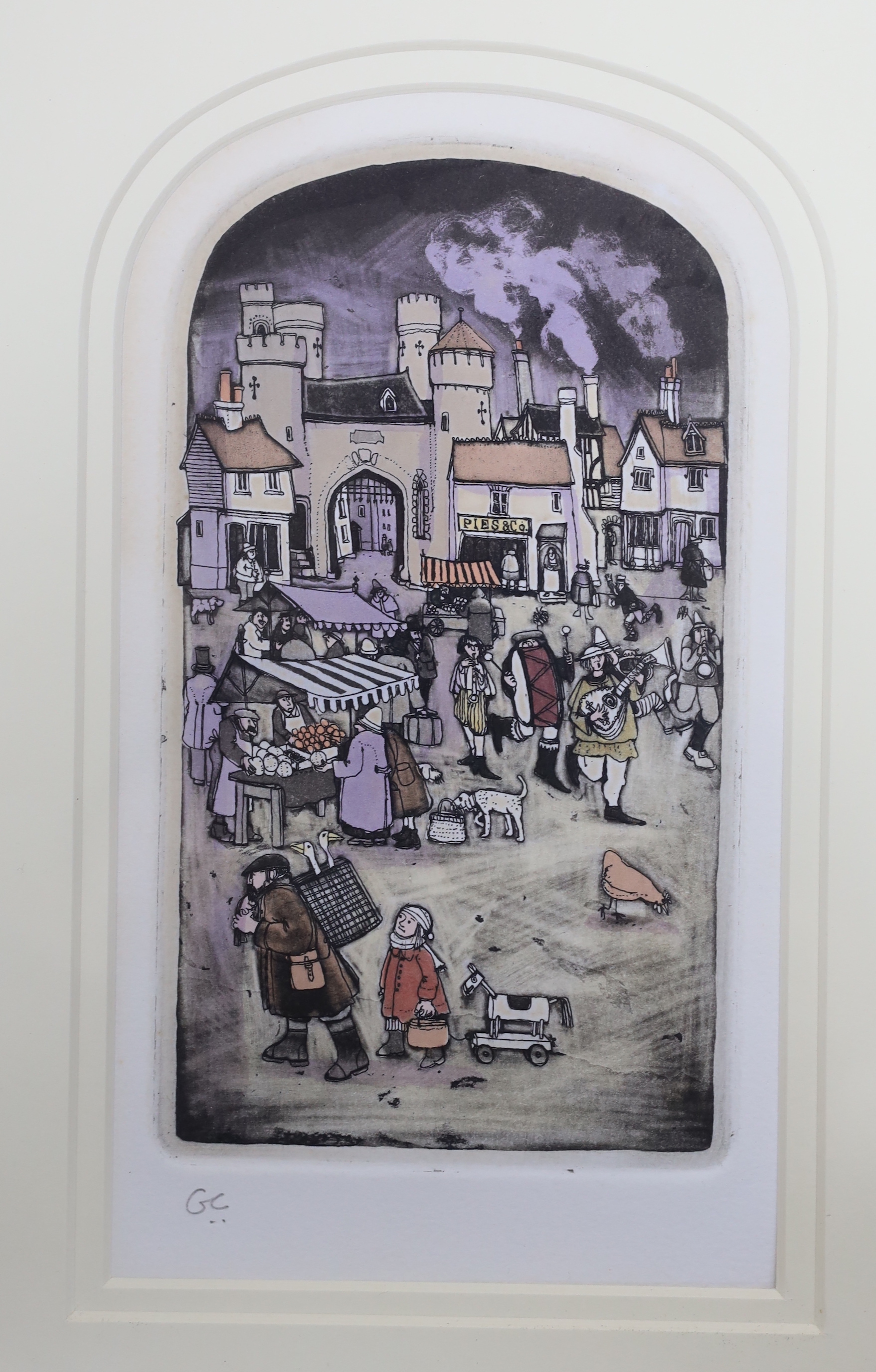 Graham Clarke (b.1941) colour etching triptych, 'The Royal Star', signed in pencil, limited edition 313/400, overall 79 x 42cm